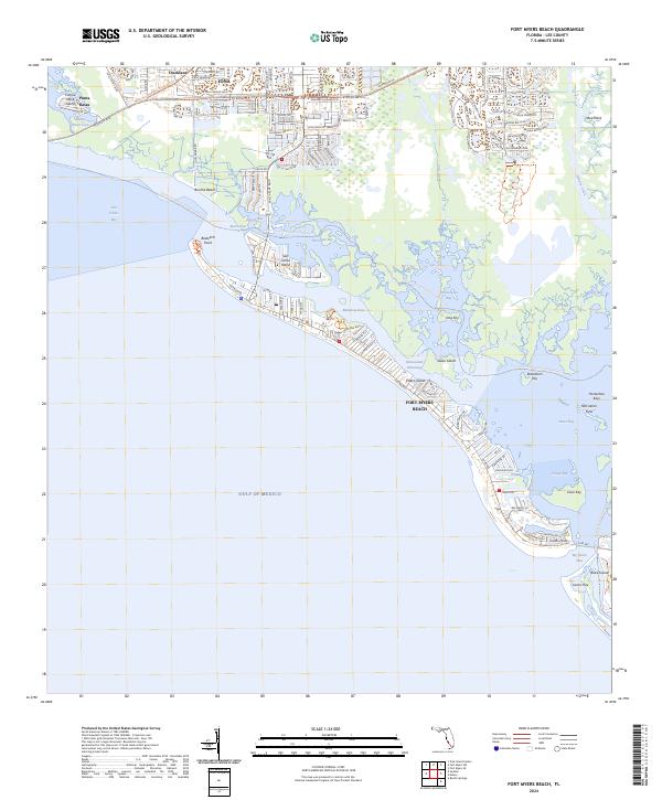 Fort Myers Beach 2024 topographic map thumbnail