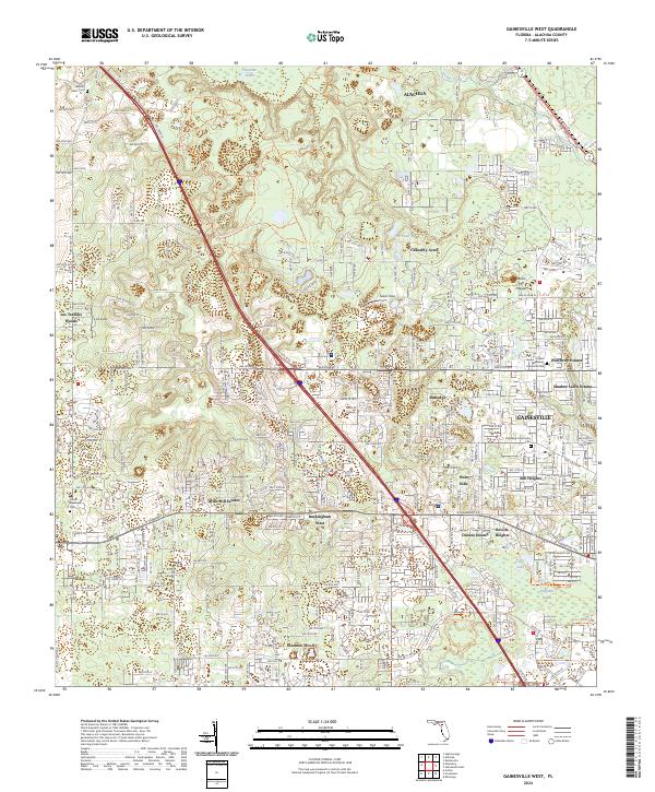 Gainesville West topographic map thumbnail