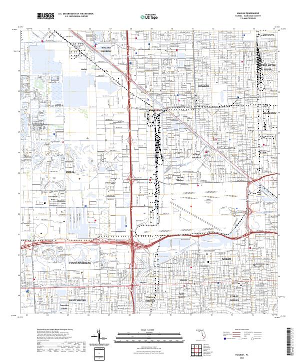 Hialeah topographic map thumbnail