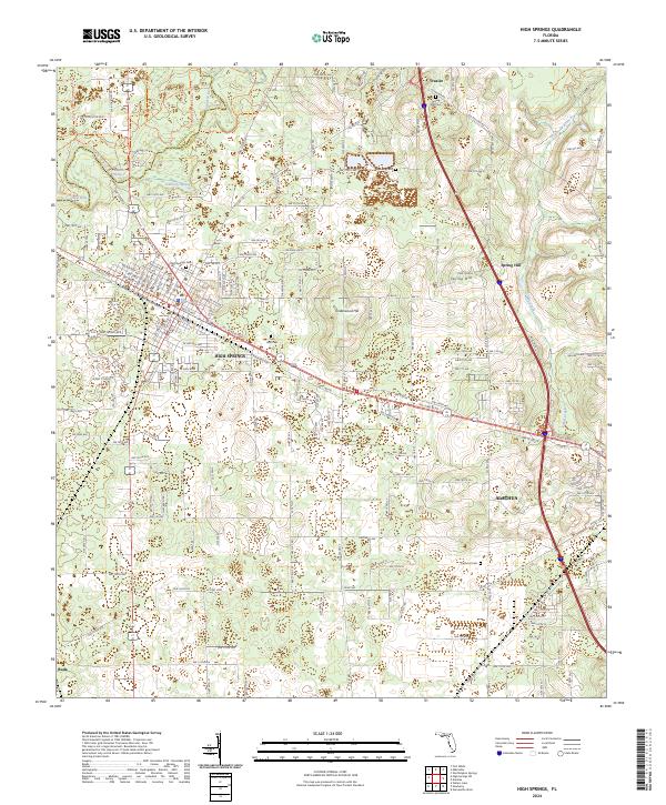 High Springs topographic map thumbnail