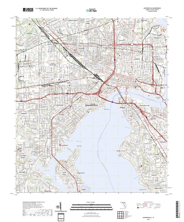 Jacksonville topographic map thumbnail