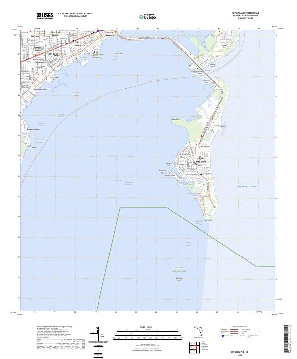 Key Biscayne topographic map thumbnail