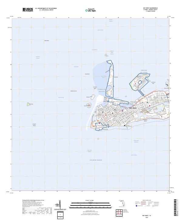 Key West 2024 topographic map thumbnail