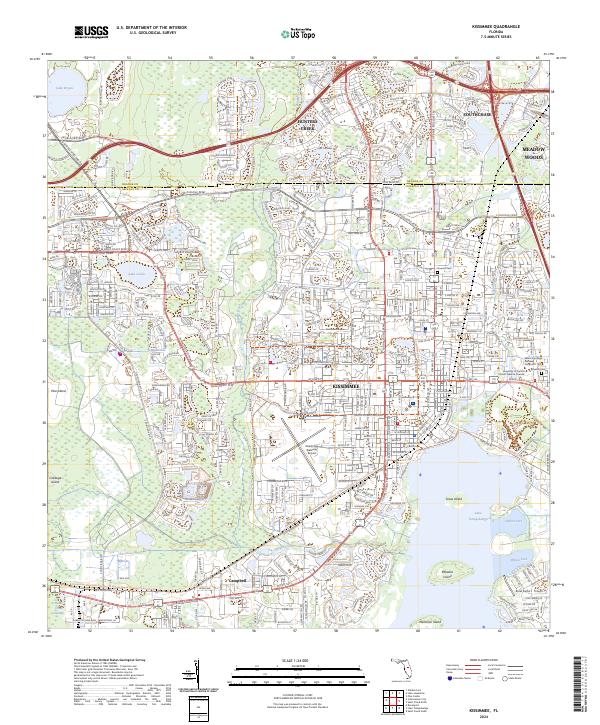 Kissimmee topographic map thumbnail