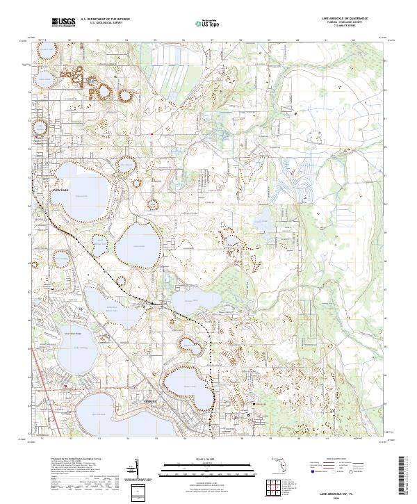 Lake Arbuckle SW topographic map thumbnail