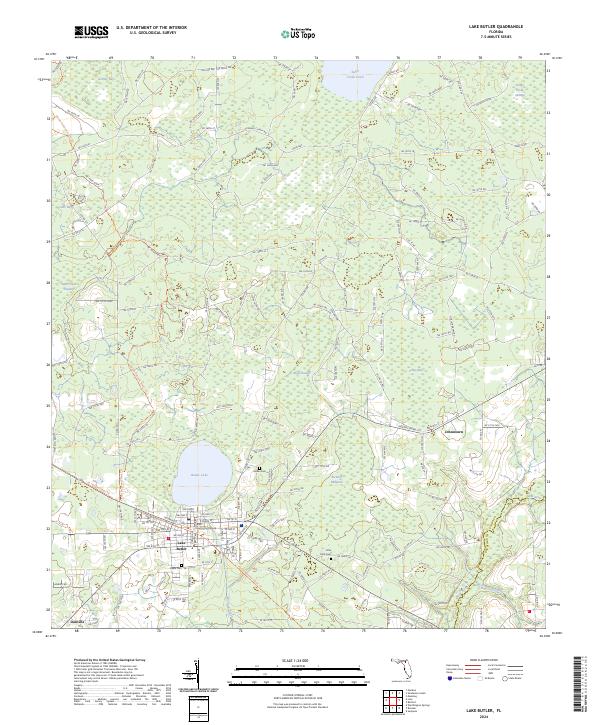Lake Butler topographic map thumbnail