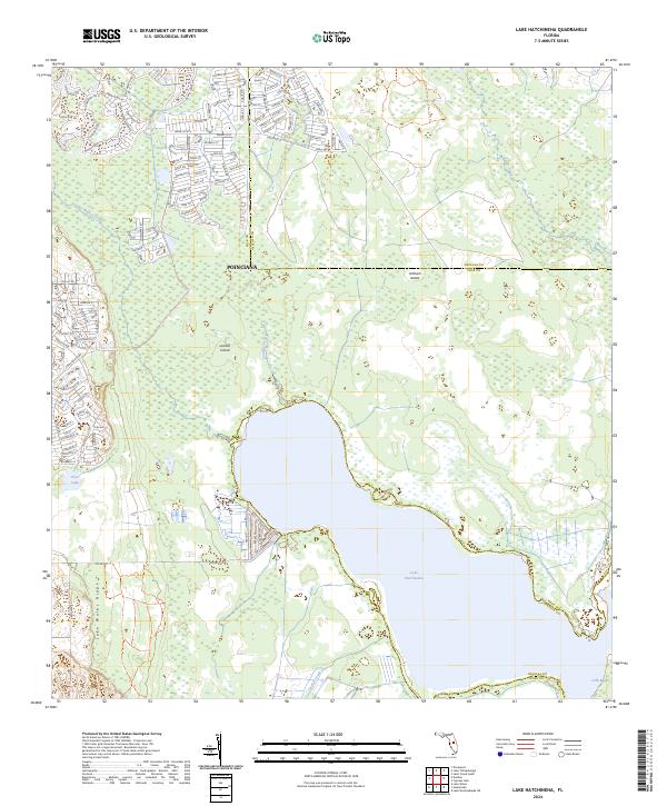 Lake Hatchineha topographic map thumbnail
