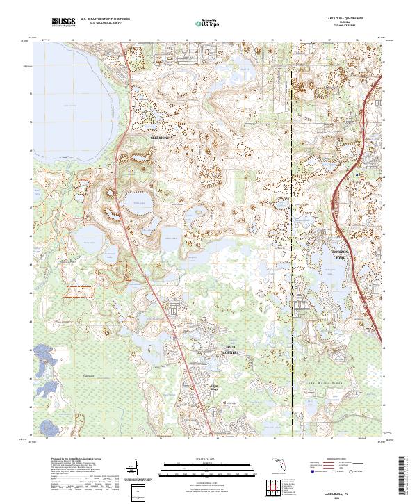 Lake Louisa topographic map thumbnail