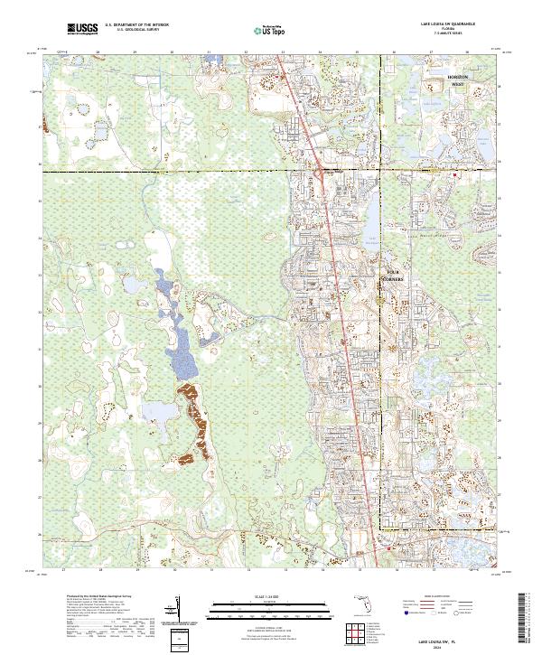 Lake Louisa SW topographic map thumbnail