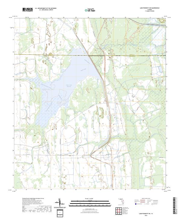 Lake Poinsett SW topographic map thumbnail