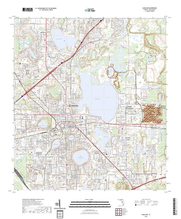 Lakeland topographic map thumbnail
