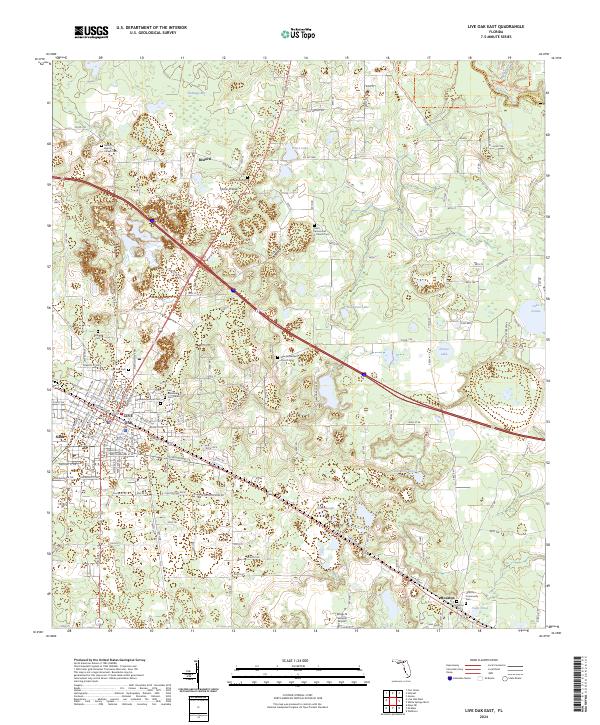 Live Oak East topographic map thumbnail