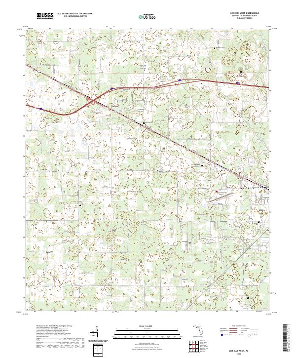 Live Oak West topographic map thumbnail