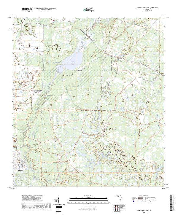 Lower Myakka Lake topographic map thumbnail