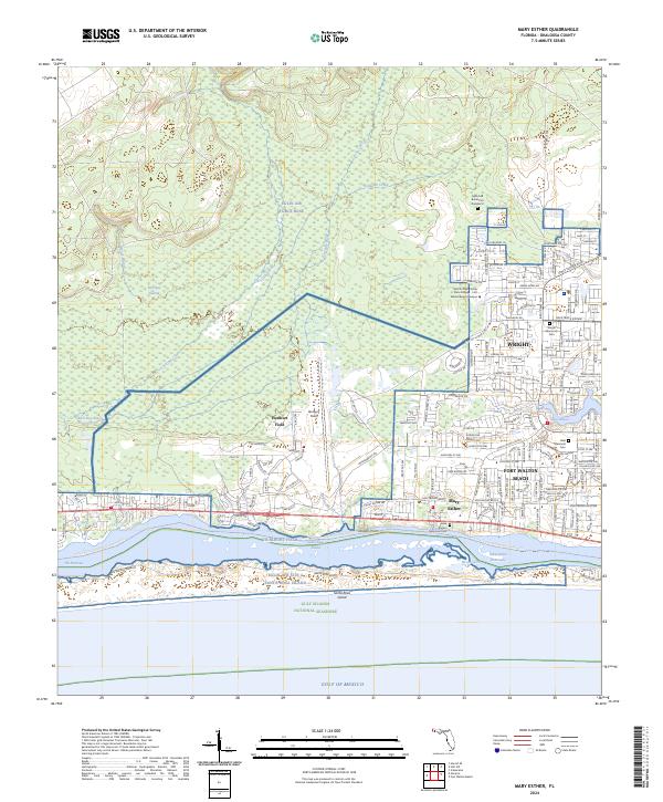 Mary Esther 2024 topographic map thumbnail