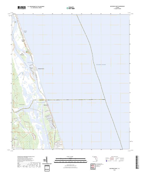 Matanzas Inlet topographic map thumbnail
