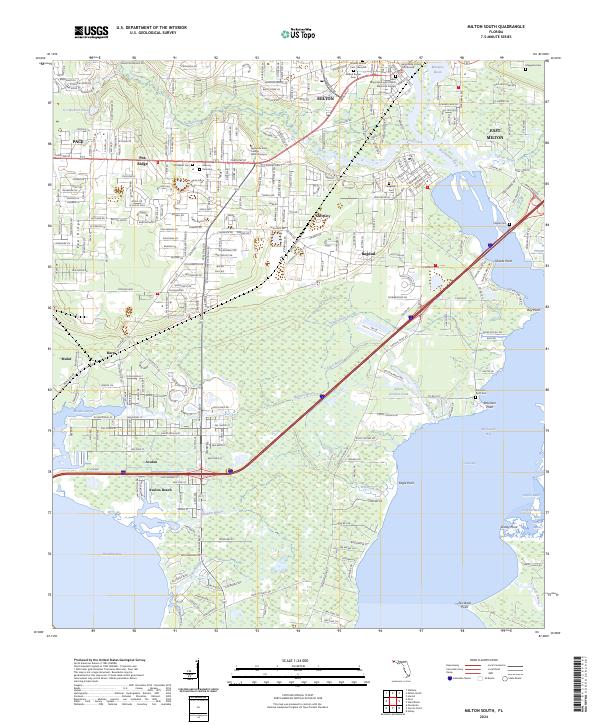 Milton South topographic map thumbnail