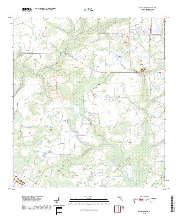 Myakka City NW topographic map thumbnail