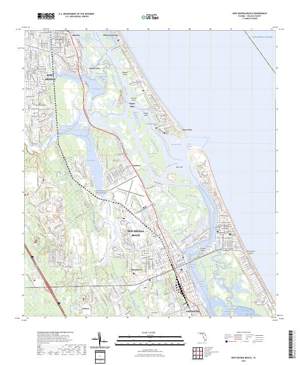 New Smyrna Beach topographic map thumbnail
