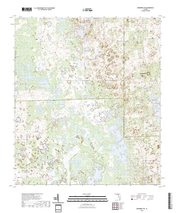 Newberry SW topographic map thumbnail