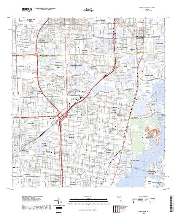 North Miami topographic map thumbnail