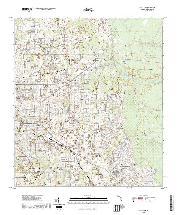 Ocala East topographic map thumbnail
