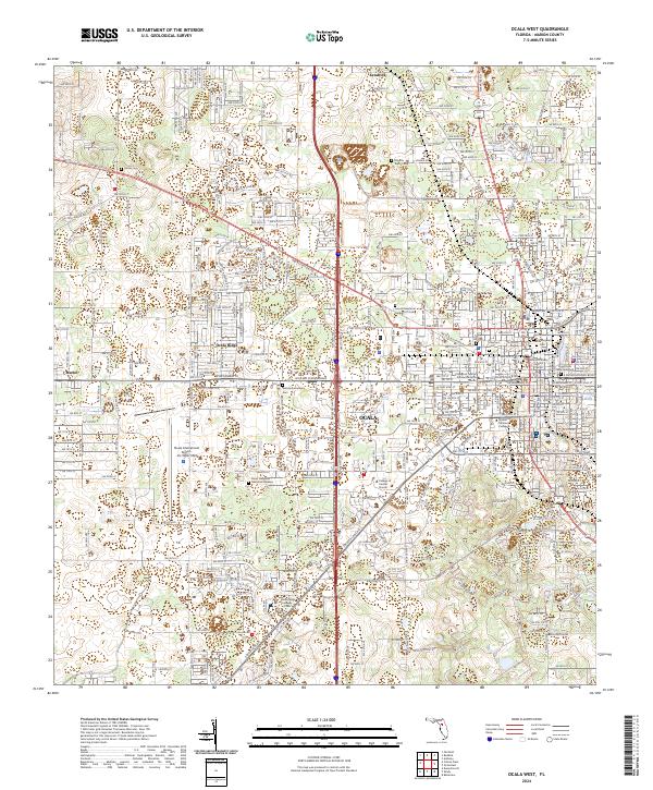 Ocala West topographic map thumbnail