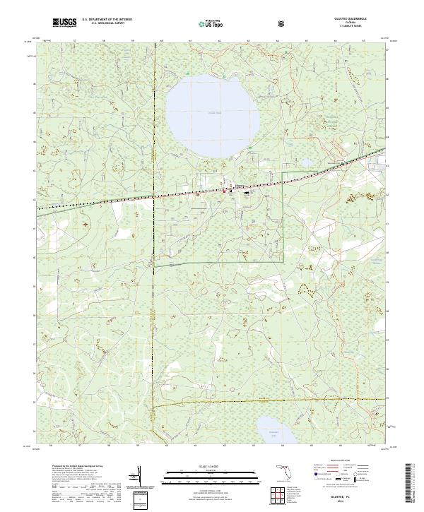Olustee topographic map thumbnail