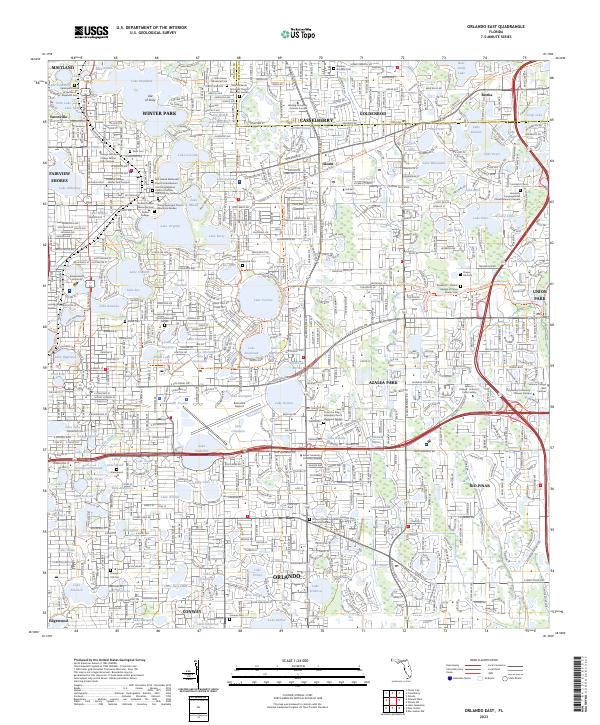 Orlando East 2023 topographic map thumbnail