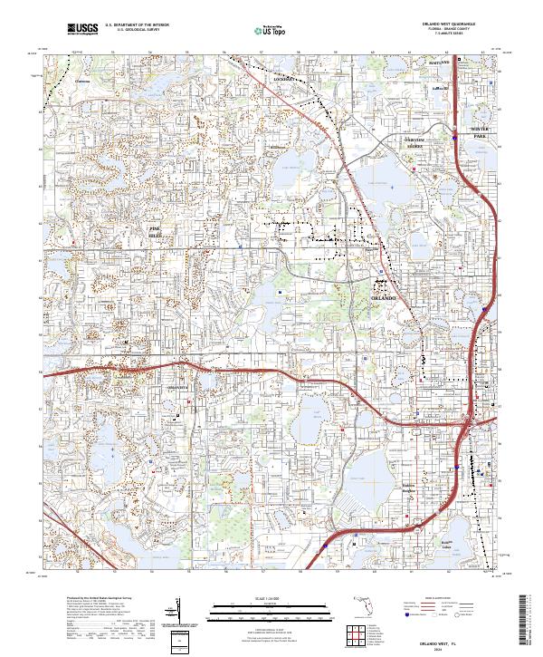 Orlando West topographic map thumbnail