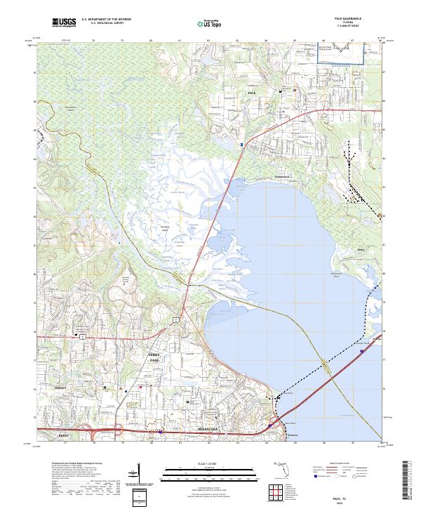 Pace topographic map thumbnail