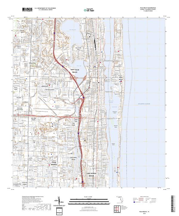 Palm Beach topographic map thumbnail