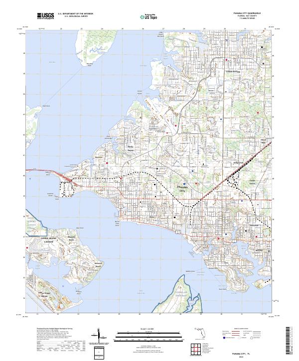 Panama City 2024 topographic map thumbnail