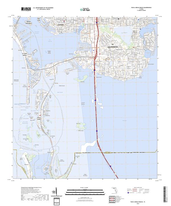 Pass-a-Grille Beach 2024 topographic map thumbnail