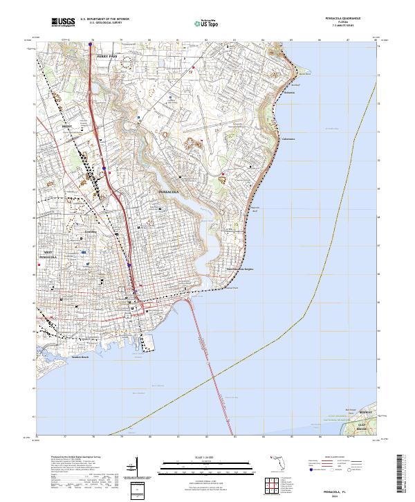 Pensacola topographic map thumbnail