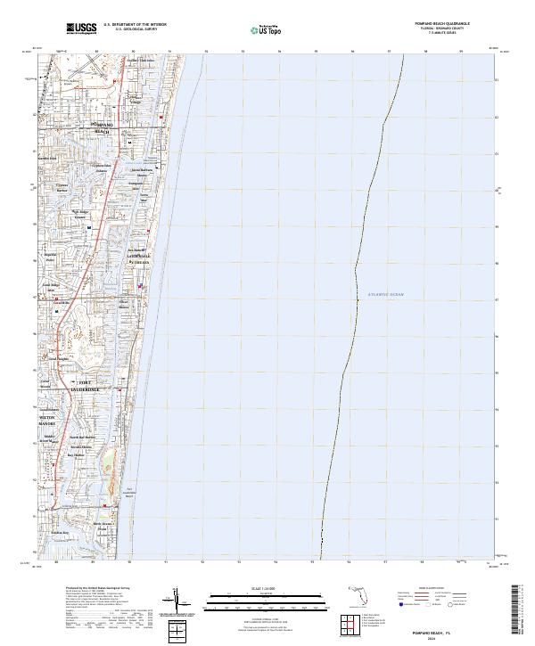 Pompano Beach topographic map thumbnail