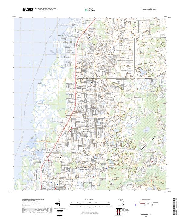 Port Richey 2024 topographic map thumbnail