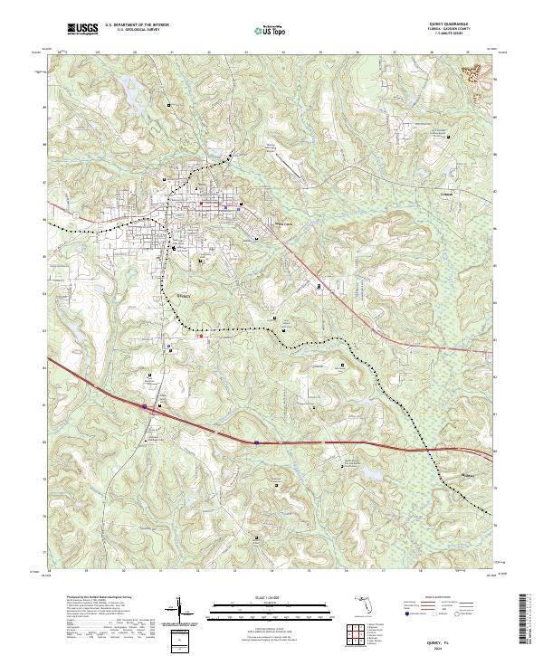 Quincy topographic map thumbnail