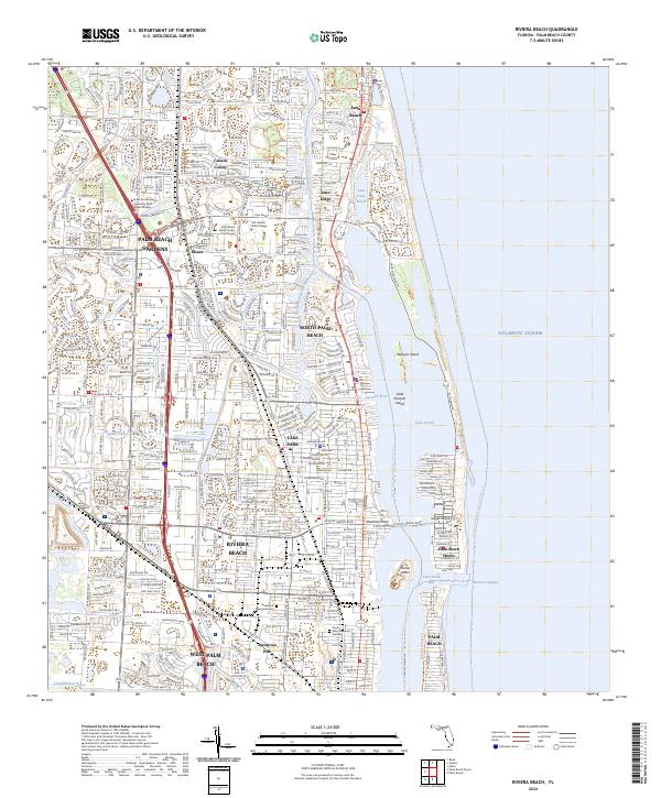 Riviera Beach topographic map thumbnail