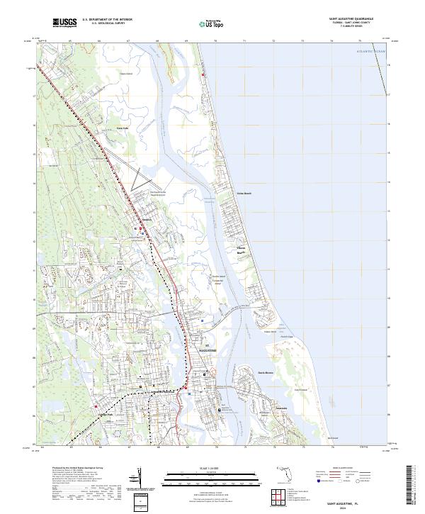 Saint Augustine topographic map thumbnail