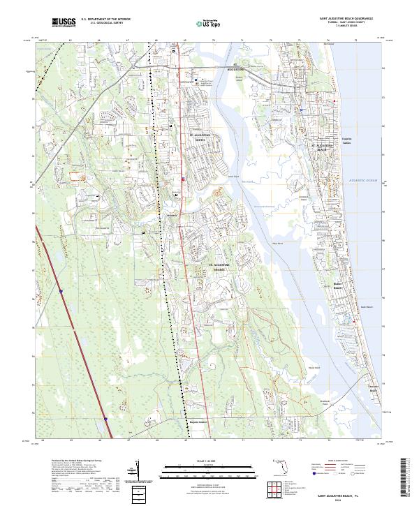 Saint Augustine Beach topographic map thumbnail