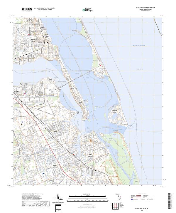 Saint Lucie Inlet topographic map thumbnail