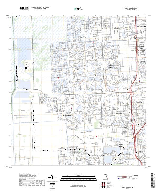 South Miami NW 2024 topographic map thumbnail