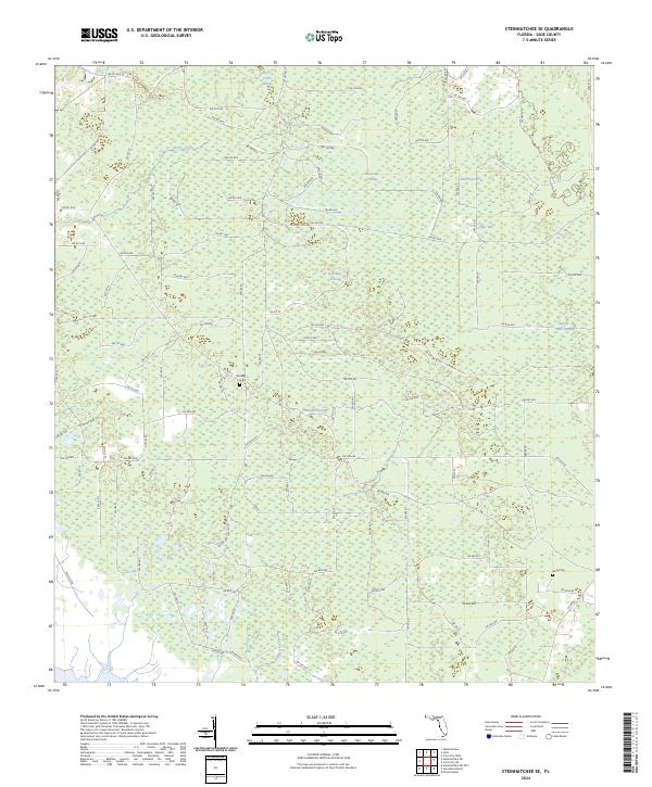 Steinhatchee SE 2024 topographic map thumbnail