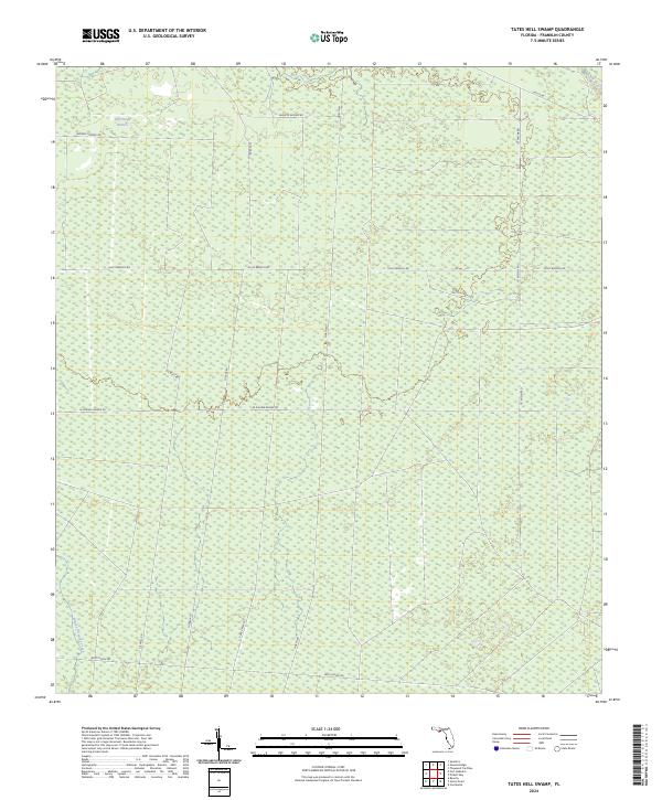 Tates Hell Swamp 2024 topographic map thumbnail