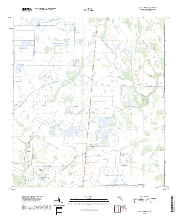 Taylor Creek NE 2024 topographic map thumbnail