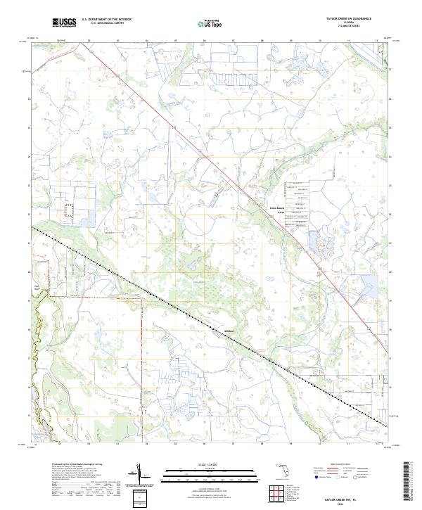 Taylor Creek SW topographic map thumbnail
