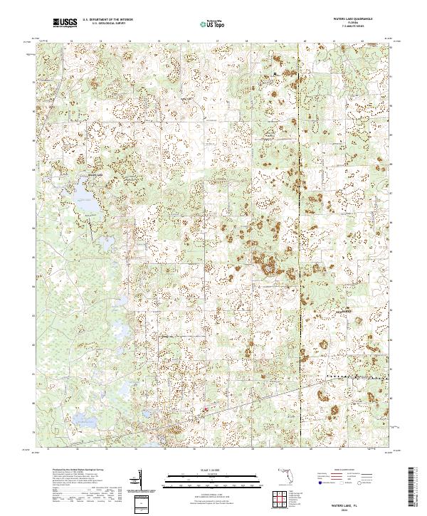 Waters Lake 2024 topographic map thumbnail