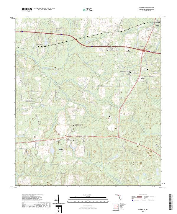 Waukeenah 2024 topographic map thumbnail