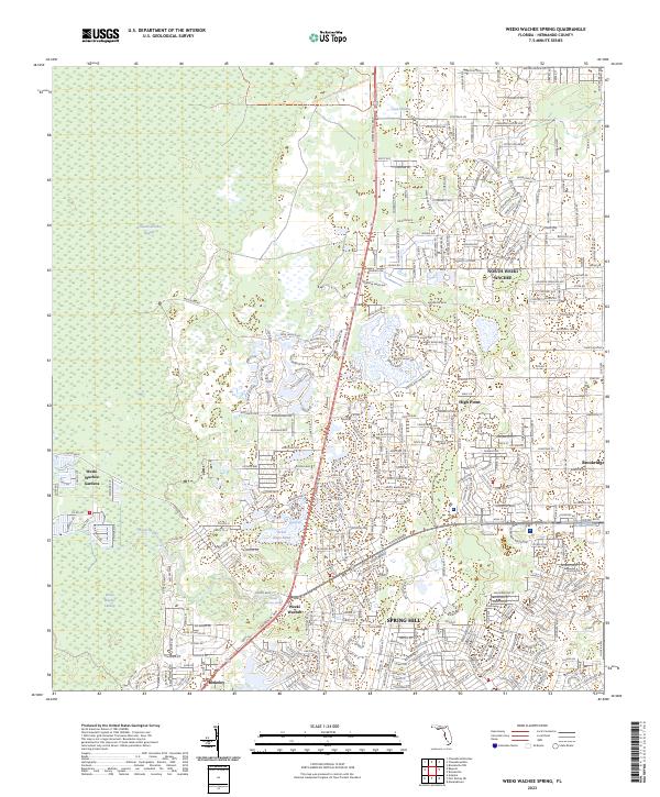 Weeki Wachee Spring 2023 topographic map thumbnail